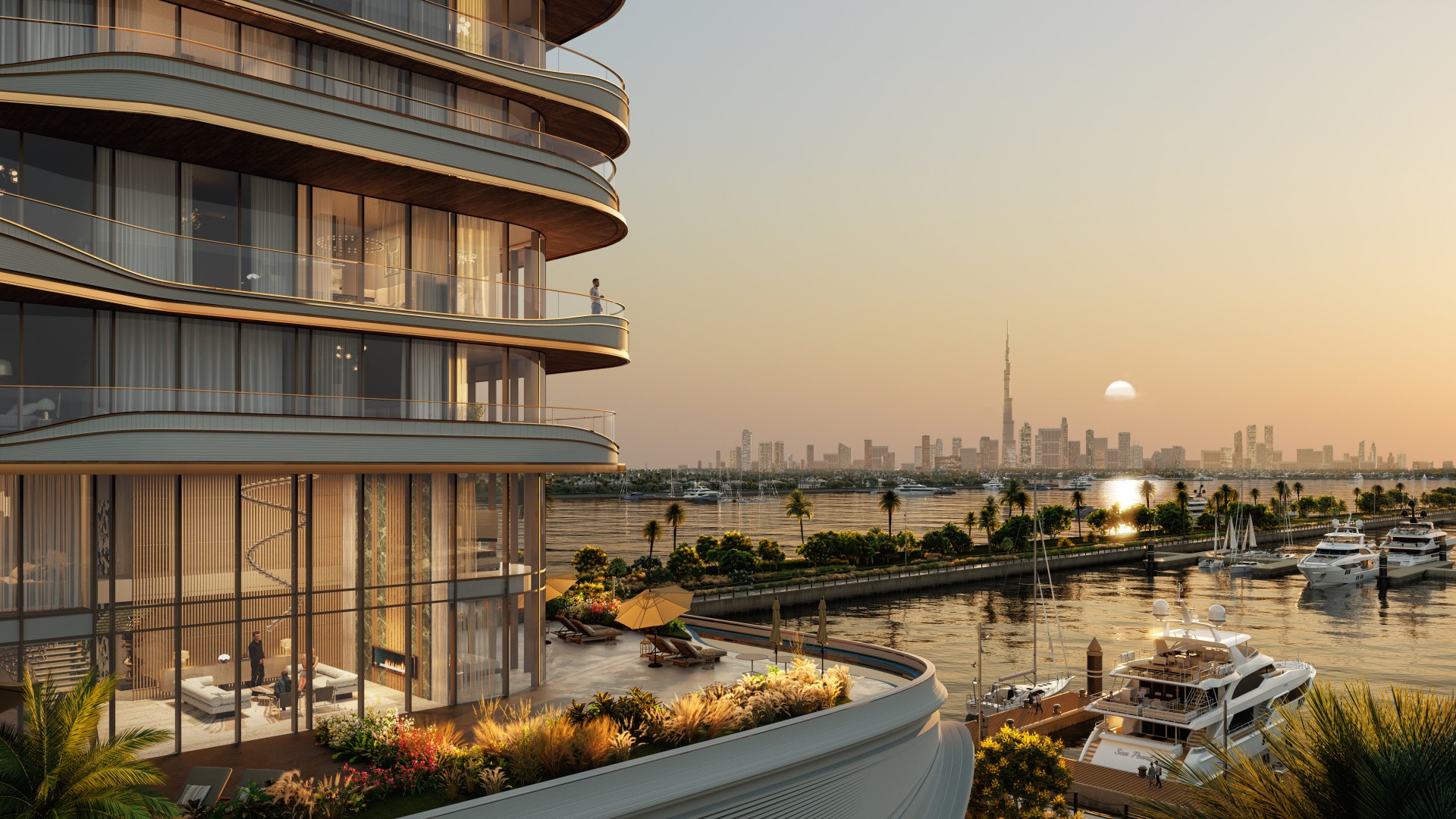 <span class="gold">Framed by the City, <br/> Surrounded by the Water</span>